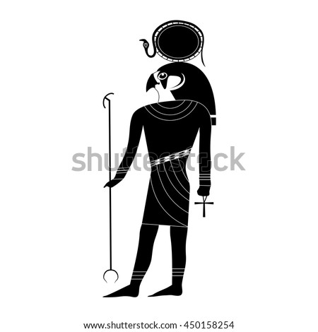 Black White Silhouette Ancient Egyptian God Stock Vector 450158254 ...