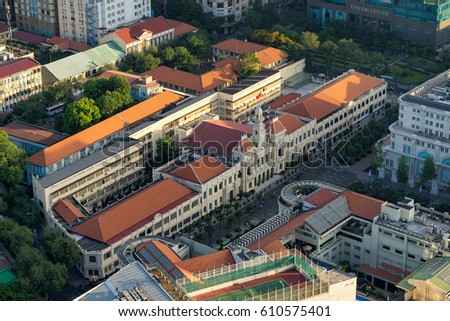 Ho Chi Minh City, Vietnam - March 25, 2017 : Ancient People's Committee Building in Sai Gon, Vietnam