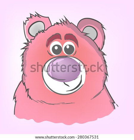 pink bear art