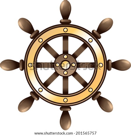 Ship Steering Wheel Vector Illustration On Stock Vector 201565757 ...