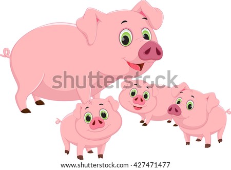 Happy Pig Family Cartoon Stock Illustration 427471477 - Shutterstock