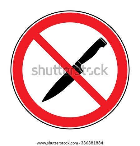 No Knife No Weapon Sign No Stock Vector 336381884 - Shutterstock