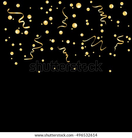 Gold Confetti Celebration Isolated On Black Stock Vector (Royalty Free