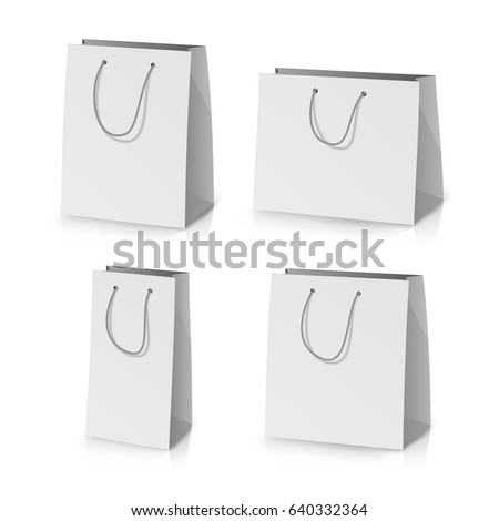 Blank Paper Bag Template Vector Set Stock Vector 640332364 - Shutterstock