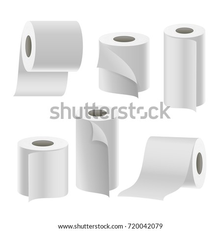 Download Realistic Paper Roll Mock Set Isolated Stock Vector 549099124 - Shutterstock