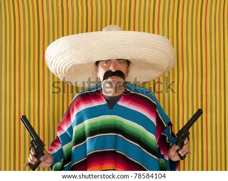 Bandit Mexican Revolver Mustache Drunk Tequila Stock Photo 77204350 ...