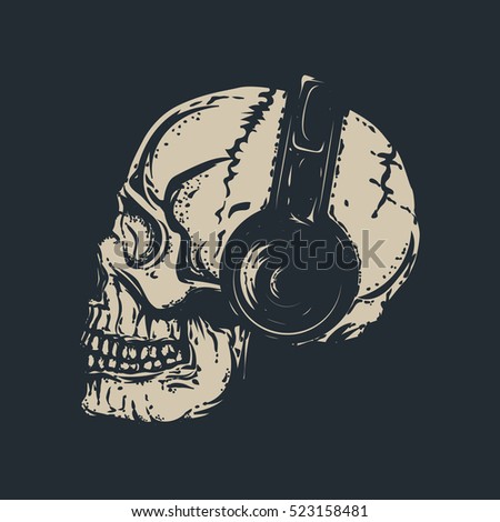 Skull Headphones Dead Head Stock Vector 523158481 - Shutterstock