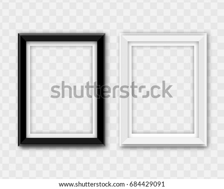 Black And White Picture Frames Set Isolated On Transparent Background Vector Illustration Realistic Elegant Black And White Picture Frames Set Isolated On Transparent Background Vector Illustration Realistic Elegant