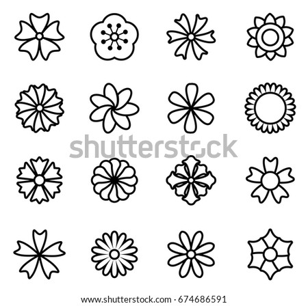 Flower Icons Vector Stock Vector 185120864 - Shutterstock