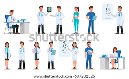 Set of Doctor character design.