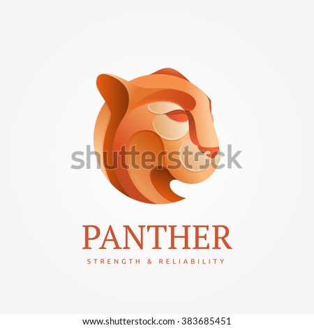 Logo puma head in an unusual gradient. Luxury logo for a prestigious company. Illustration for shirts.
