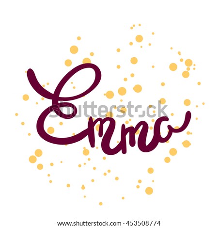 Female Name Emma Hand Drawn Lettering Stock Vector 453508774 - Shutterstock