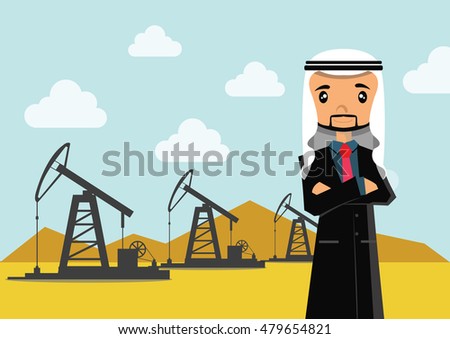 Cartoon Character Arab Businessman Owner Oil Stock Vector 479654821 ...