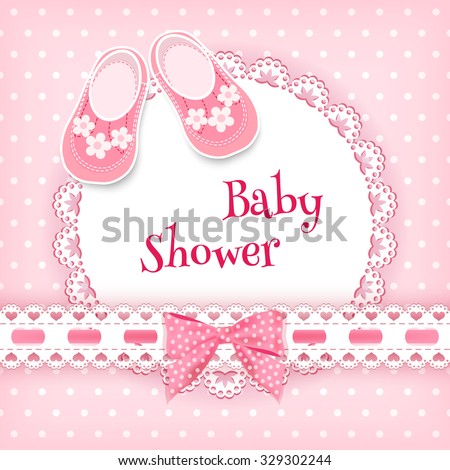 Baby Shower Card Vector Illustration Stock Vector 329302244 - Shutterstock