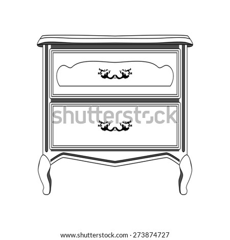 Vector Illustration Silhouette Nightstand Bedside Table Stock Vector ...