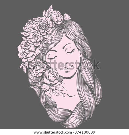 https://thumb7.shutterstock.com/display_pic_with_logo/3077072/374180839/stock-vector-graphic-line-gentle-young-woman-with-a-flowers-in-her-hair-374180839.jpg