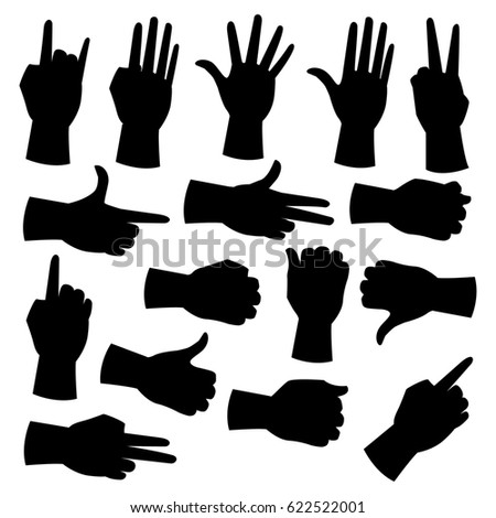 Hand Finger Signs Illustrated Stock Vector 29521399 - Shutterstock