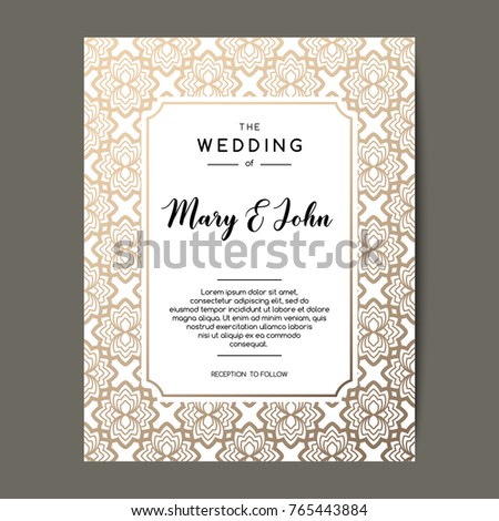 Elegant Wedding Invitation Background Card Design Stock Vector ...