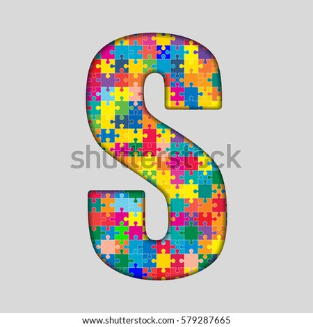 Vector Puzzle Jigsaw Letter S Jigsaw Stock Vector 583774681 - Shutterstock