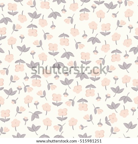 Delicate pastel flowers. graphic print. Small floral pattern.