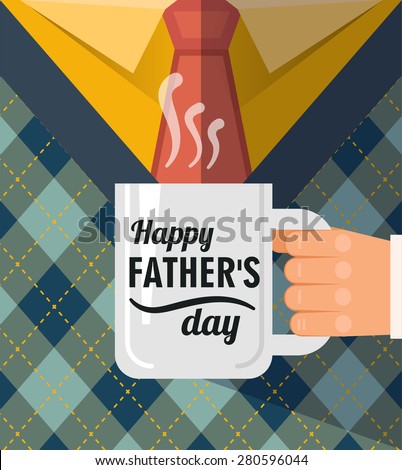stock vector happy father s day a coffee cup congratulation best dad postcard 280596044