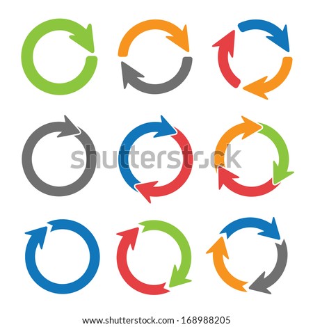 Set Icons Circle Arrows Cyclical Process Stock Vector 191184758 ...