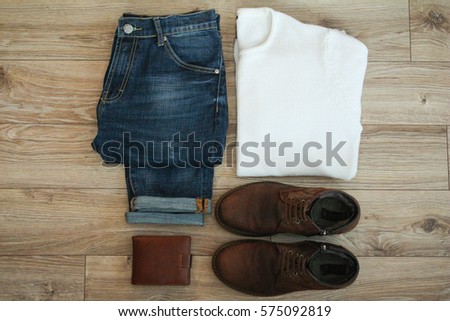 Flat Lay Set Classic Mens Clothes Stock Photo 445572067 - Shutterstock