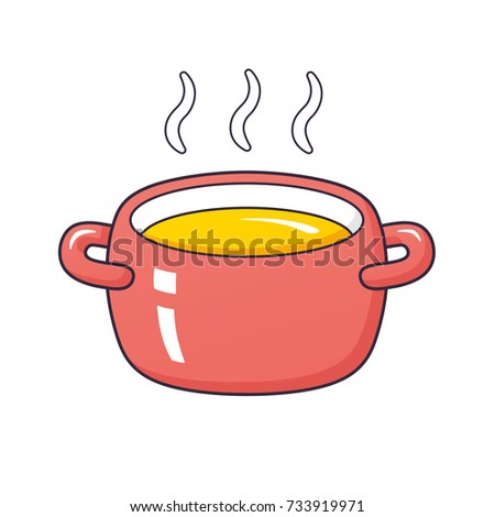 Cooking Pot Tureen Hot Food Vector Stock Vector 578177443 - Shutterstock