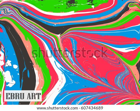 Abstract vector background. Ink marble multicolor texture.