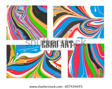 Abstract vector background. Ink marble multicolor texture.