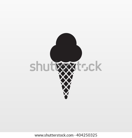 Ice cream cone vector. Gray Ice Cream icon isolated on background. Modern simple flat summer food sign concept. Trendy sweet vector symbol website design, web button, mobile app. Logo illustration