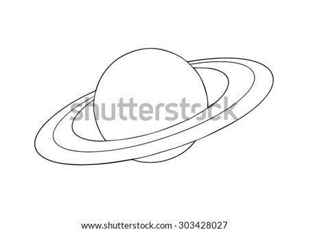 Vector Outline Saturn Planet Rings On Stock Vector (Royalty Free