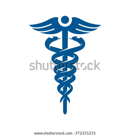 health logo vector. caduceus. rod of asclepius.