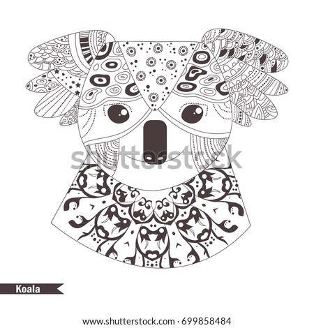 Download Koala Zentangle Style Coloring Book Adult Stock Vector ...