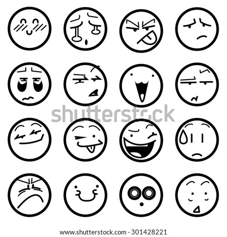  Anime  Icons Expressions  Stock Vector 301428221 Shutterstock