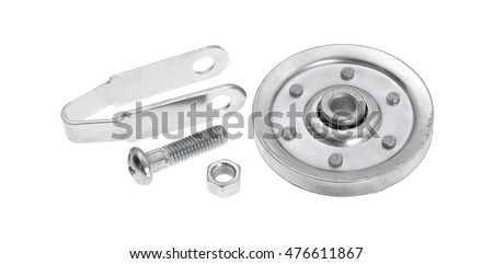 New Garage Door Pulley Kit Bracket Stock Photo 476611867