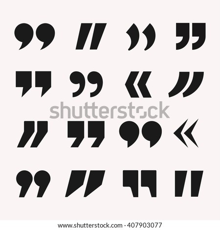 Download Quotes Icon Vector Set Quote Marks Lager-vektor 407903077 - Shutterstock