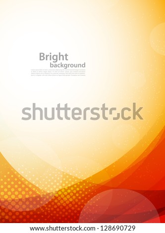 Bright orange background. Abstract colorful illustration with circles