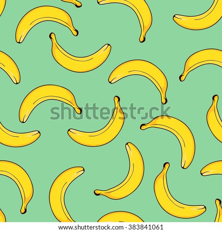 Stylish seamless background with bananas. Seamless vector pattern