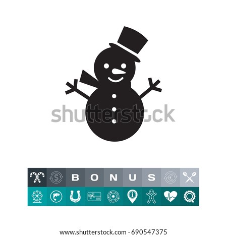 Cute snowman icon