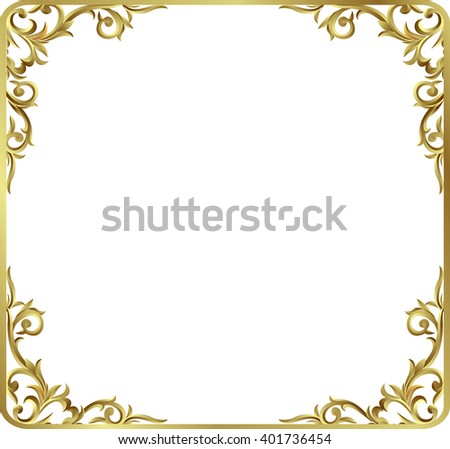 Corner Gold Vintage Baroque Frame Scroll Stock Vector (Royalty Free ...