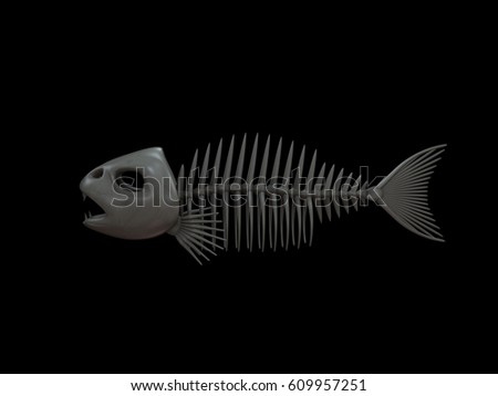 Realistic 3d Render Fish Skeleton Stock Illustration 531247066