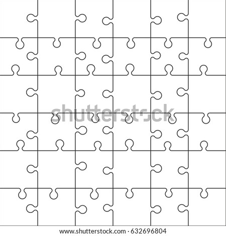 Jigsaw Puzzleoutline Vector Illustration Stock Vector 632696804 ...