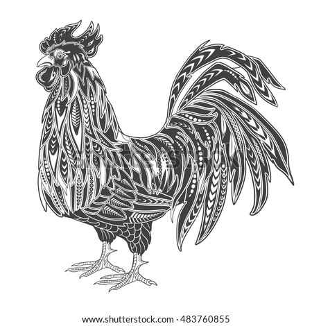 hand drawn patterned ornament rooster stock vector 500553022 hand drawn patterned ornament rooster stock vector 500553022