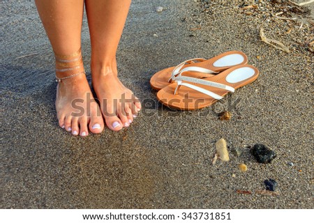 Flip Flops Bare Feet Stock Photos, Images, & Pictures | Shutterstock