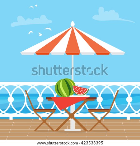 table vector with umbrella â€“ Clip Umbrella Art Table with Garden Cliparts