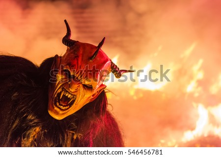 Tarvisio, Italy. December 7 2016. The Krampus masks. Tarvisio, Italy. December 7 2016. The Krampus masks.