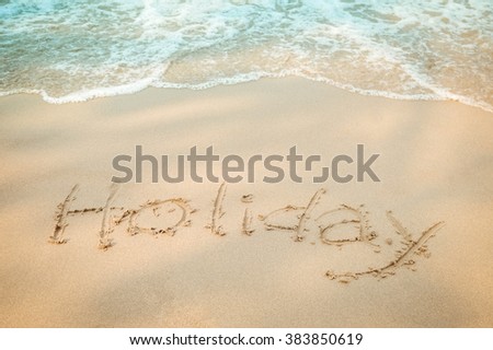 Happy Holidays Written Sand Beach Holiday Stock Photo 113736538 ...