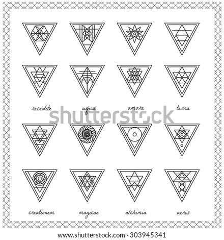 Set Geometric Shapes Geometric Drawing Triangle Stock Vector 314752769 ...