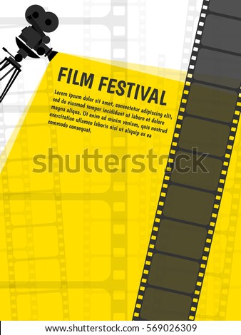 Cinema festival poster or flyer template for your design. Vector illustration